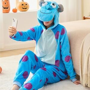 Blue Monster Onesie with Purple Spots